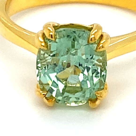 Mint Green Tourmaline 4.30ct Solid 14K Gold Ring - Picture 6 of 6
